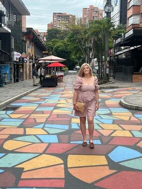 JustFab Rust & White Gingham Dress